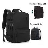 MOCHILA DE VIAJE CABINA AVIÓN CON ZAPATILLERO Y PUERTO USB