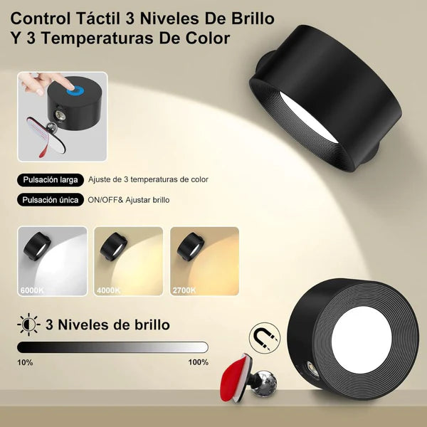 2x1 LumiArc™ Luz de Pared Magnética Recargable