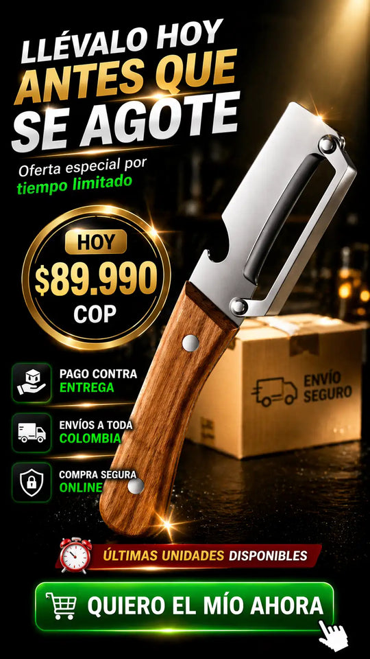Pelador de frutas y verduras 2 en 1 con abridor de botellas, 2 piezas. Acero inoxidable afilado. Mango de madera. Diseño ergonómico antideslizante para un agarre cómodo.