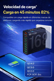 CARGADOR inteligente de 8 puertos con 4 puertos USB-C y 4 puertos USB-A para carga rápida, compatible con múltiples dispositivos, teléfonos, tabletas y más.