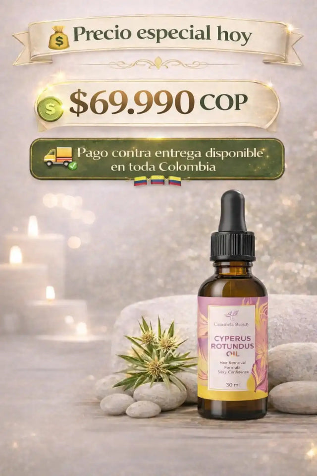 ACEITE ANTIVELLO NATURAL CIPERUS ROTUNDUS — PIEL SUAVE POR MÁS TIEMPO