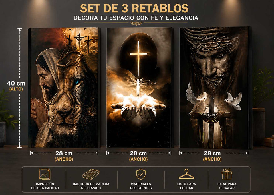 ✨ Lleva la Presencia de Dios a Cada Rincón de tu Hogar Set de 3 Retablos Religiosos Premium + ENVIO GRATIS