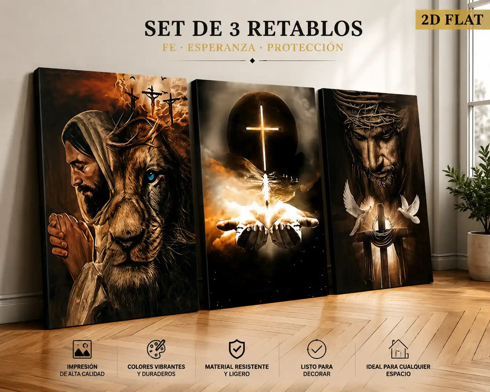 ✨ Lleva la Presencia de Dios a Cada Rincón de tu Hogar Set de 3 Retablos Religiosos Premium + ENVIO GRATIS
