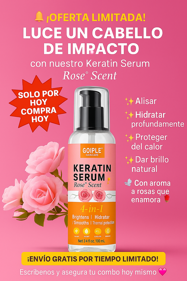 ¡Oferta relámpago! ¡Más de 50 mil unidades vendidas! ¡Casi agotado! KERATIN SERUM ALISADOR