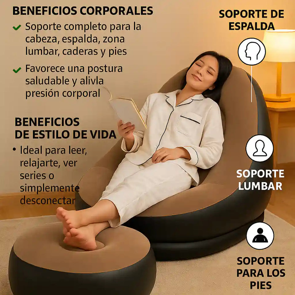 El único sofá inflable que combina estilo, confort y libertad total 3 en 1 Más Cómodo
