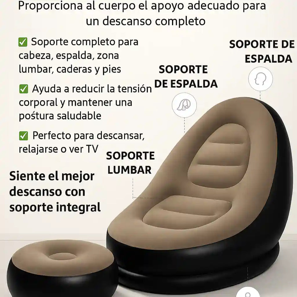El único sofá inflable que combina estilo, confort y libertad total 3 en 1 Más Cómodo