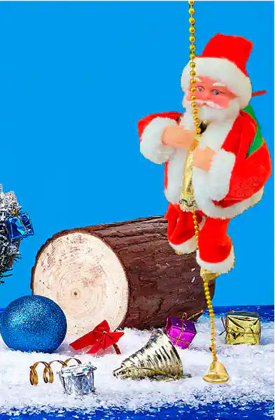 Papa Noel Escalador Decorativo Con Luces