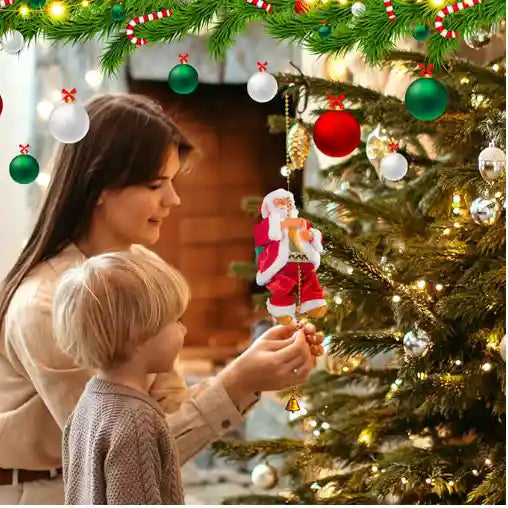 Papa Noel Escalador Decorativo Con Luces