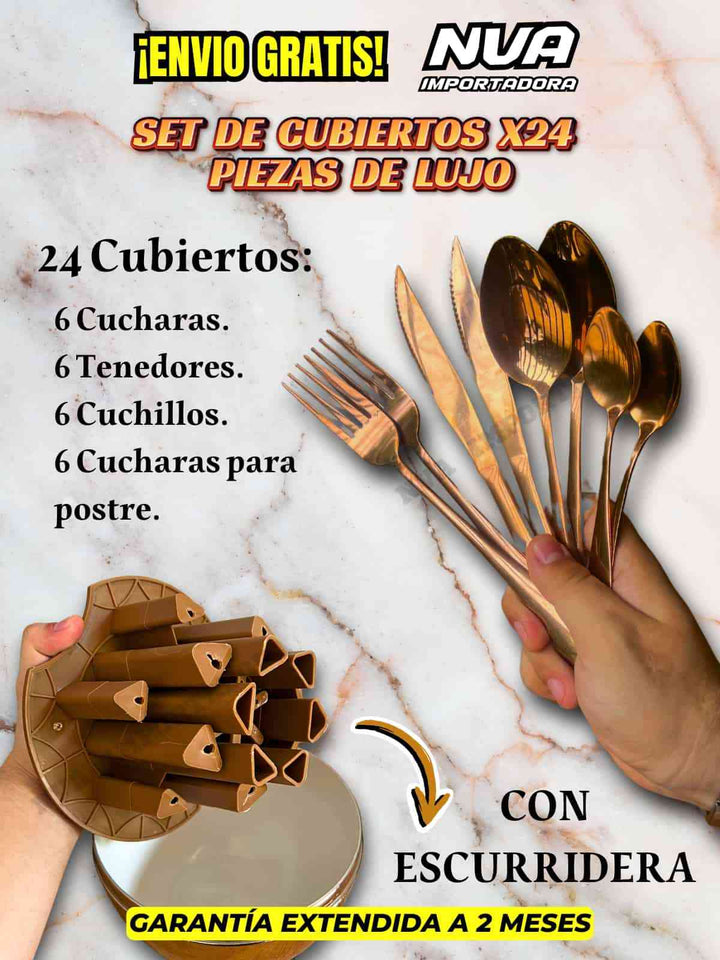 SET DE CUBIERTOS DE 24 PIEZAS EN FORMA DE HUEVO + ENVIO GRATIS 🎁