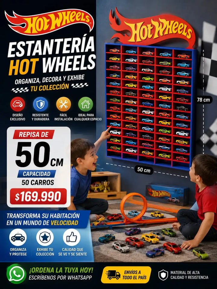 🚘Repisa Premium para Hot Wheels  Organiza, Protege y Exhibe tu Colección + envió gratis 🎁