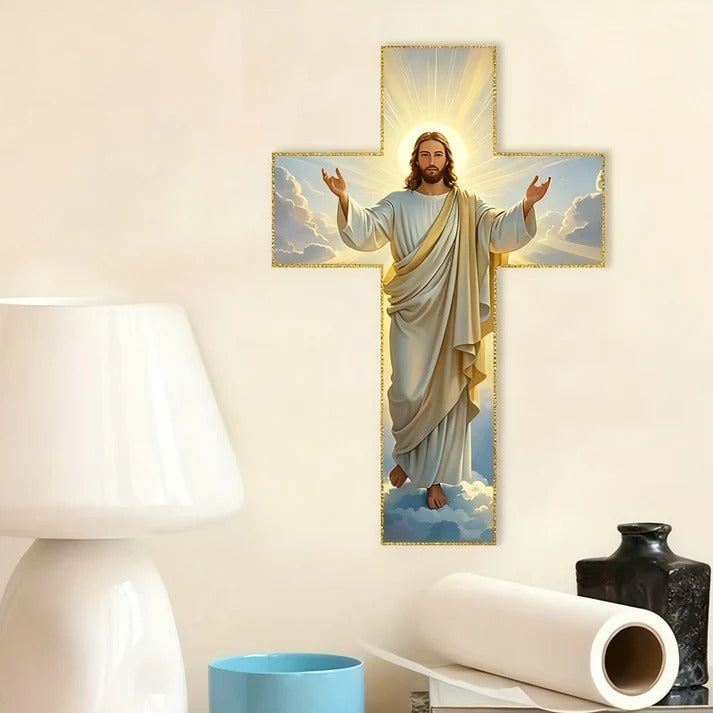 ✝️ DECORACION RETRO DE PARED CON CRUZ DE JESUCRISTO 🙇