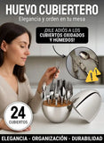 SET DE CUBIERTOS DE 24 PIEZAS EN FORMA DE HUEVO + ENVIO GRATIS 🎁