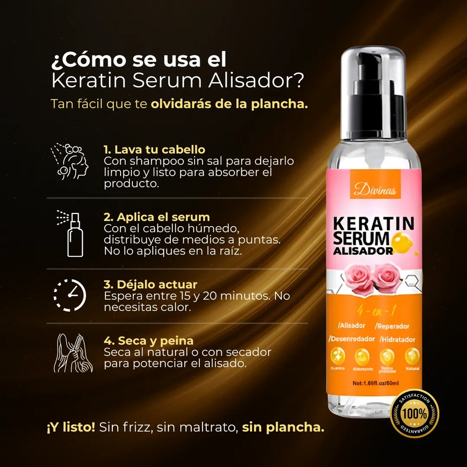 ¡Oferta relámpago! ¡Más de 50 mil unidades vendidas! ¡Casi agotado! KERATIN SERUM ALISADOR