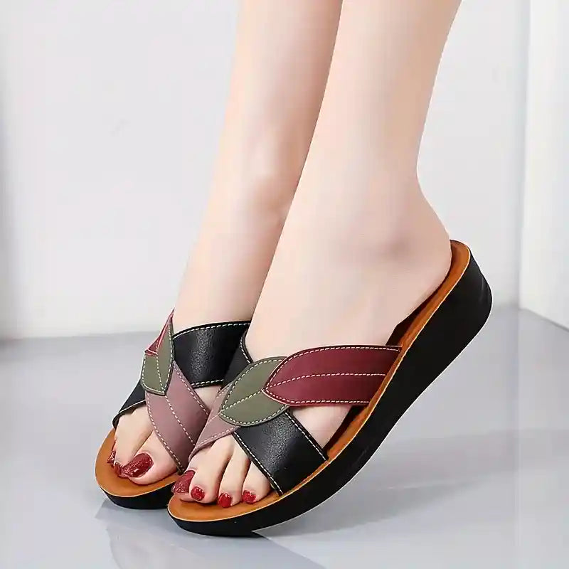 SANDALIAS ORTOPEDICAS CONFORTFLEX™ CRUZADA EN CUERO , COMODIDAD Y ESTILO 100% COLOMBIANA